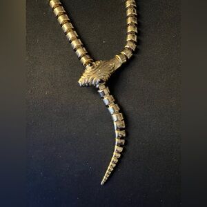 ASOS Design Gold Snake Lariat Necklace Y Drop Serpent Statement Choker